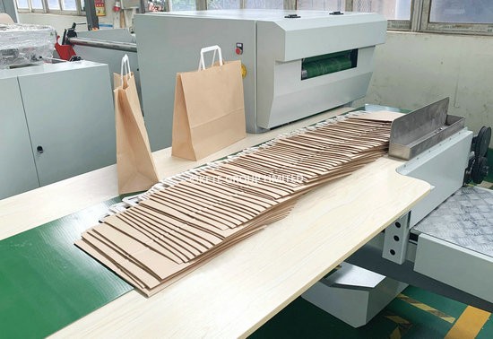 Finished paper bag with flat handle show